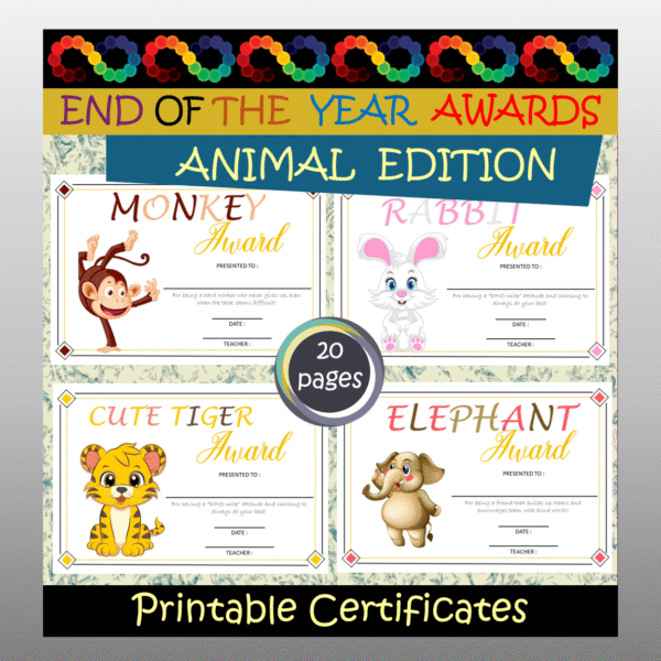 Editable End-of-Year Superlatives Awards for Pre-K & Kindergarten